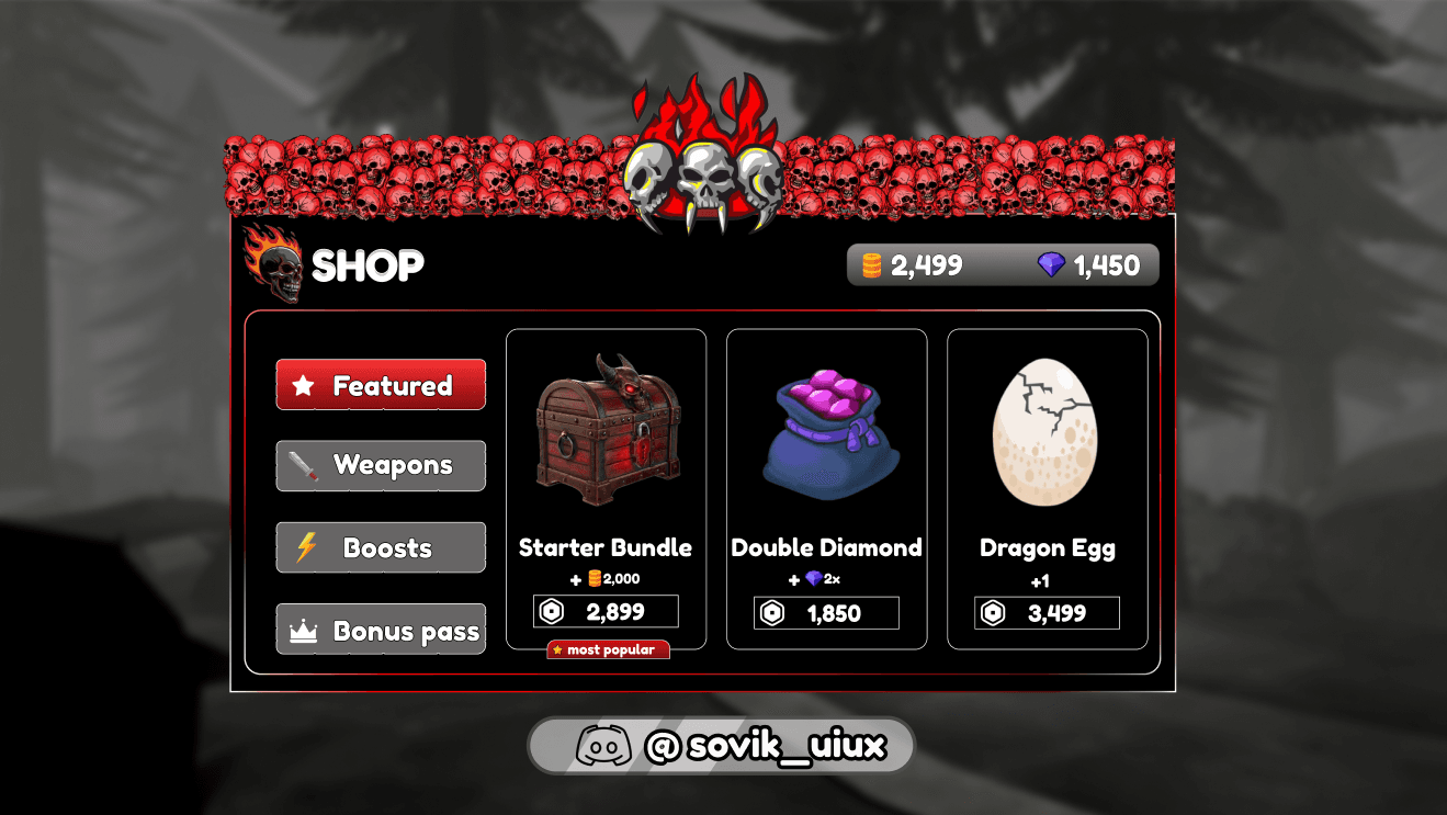 Dark Fantasy Shop UI